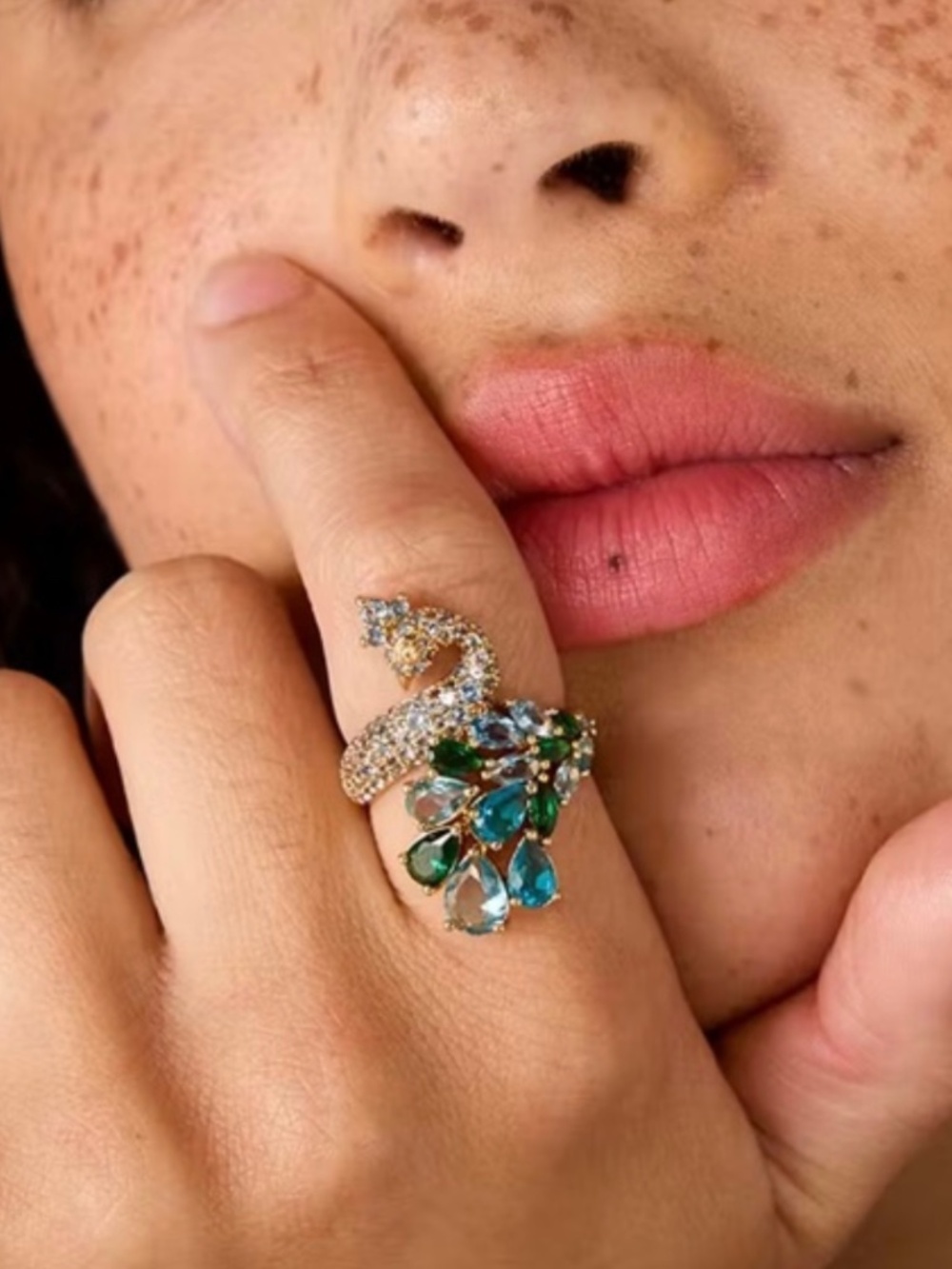 Kate Spade Perfect Plume cocktail ring 8